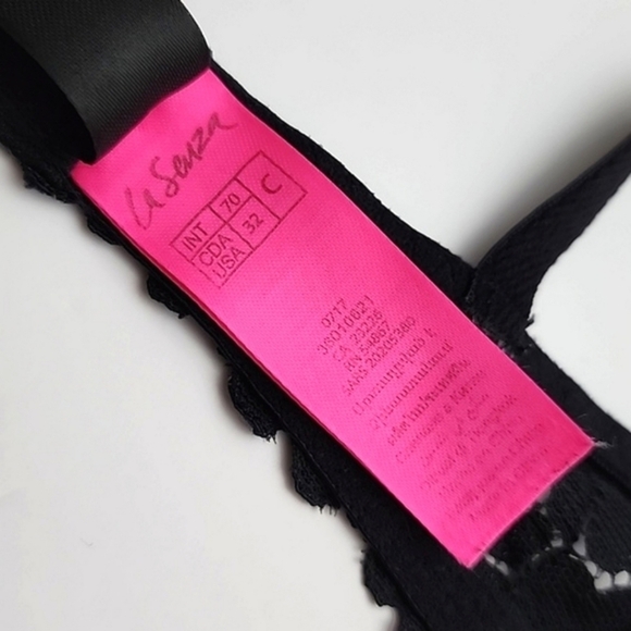 ⭐️2/ $40⭐️ La SENZA Obsession Black Lace Padded Underwire Push Up Bra 32C - Picture 13 of 14